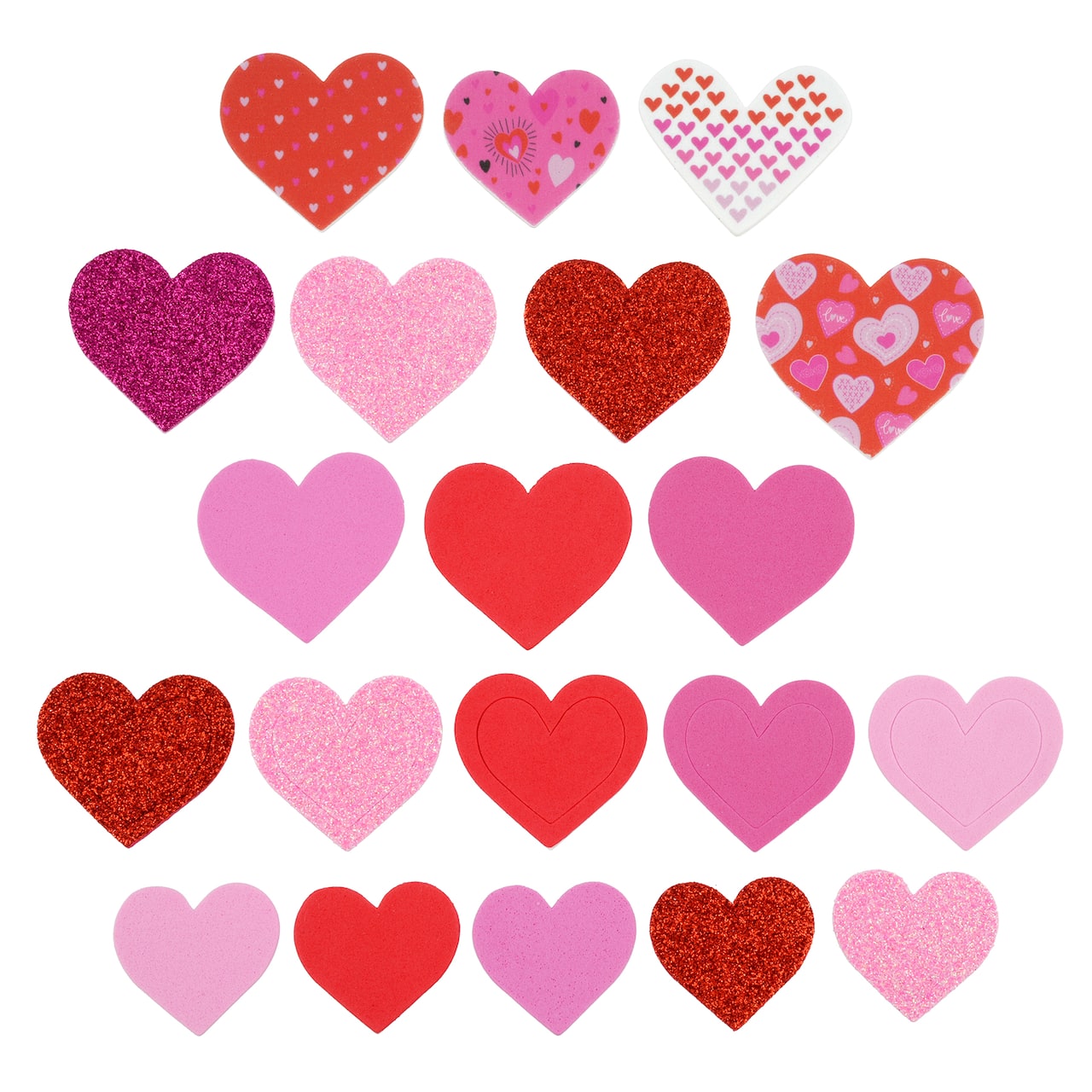 Valentine's Day Pink & Red Mixed Heart Foam Stickers by Creatology™